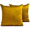Fabric Mart Direct Copricuscini decorativi, confezione da 2, oro scuro, 30x30 cm, in seta, per divano, hotel, camera da letto, stile moderno, tinta unita - Lusso oro scuro