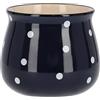 KOTARBAU® Vaso di fiori in ceramica Ø 125 mm blu scuro con pois bianchi
