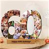 Certykllp Personalizzato Qualsiasi Numero Foto Collage Foto Targa Personalizzata 50° Anniversario di Matrimonio Cornice Personalizzata 25th 50th 60th 80th Birthday Sign Personalizzato Qualsiasi Età
