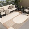 TAPISO Patio Tappeto Salotto Esterno Pelo Corto Design Moderno Motivo Geometrico Astratto Effetto 3D Beige Marrone Sala Camera Terrazza Balcone Outdoor Indoor Oeko-Tex 120 x 170 cm