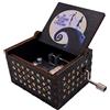 Youtang Carillon Musicale con manovella, in Legno Intagliato, Regalo Musicale per Natale, Compleanno, San Valentino, Festa della Mamma, Halloween (Bianco-Nero)