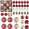 YLOOKO 40 Pcs Palle di Natale Splendidamente,Addobbi Albero di Natale Infrangibile in Plastica,Natale per Albero di Natale in Plastica Antigraffio con Cordino,per Interni ed Esterni (Rosso scuro)