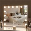 Royhom Specchio Trucco Con Luci, Hollywood specchio con luci 50 x 40 cm, 14 lampadine LED - specchio illuminato per vanity con montaggio murale e tavolo