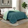Tex family Trapunta matrimoniale CaldoSogno double-face verde 300 gr/mq - Piumone invernale caldo e morbido 250x250 cm