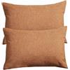 SWJ-swjssb Set di 2 Copri Federe Cuscini Divano 50x70 Copricuscino 60x60 con Cerniera,Federe Moderne per Camera da Letto Divano Decorativo Cotone e Lino Elegante Lavabile(Bronze,40x60 cm Set of 2)