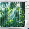 LB Foresta verde Tende da Doccia 240X200CM Fogliame tropicale,palma,foglia di banana nella giungla Tende da Bagno con Ganci Extra Largo Impermeabile Antimuffa Poliestere Casa Decorazione