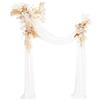 Fashionapple Kit Di Fiori Ad Arco Per Matrimonio (Confezione Da 3), Fiori Artificiali Con Drappeggi in Chiffon Per Arco Di Nozze, Composizione Floreale Pergolato Per Cerimonia Di Nozze,Beige