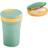 IGTOPS Microwave - Tazza da zuppa per cereali con cucchiaio, contenitore con coperchio, bicchiere per yogurt, To-Go, contenitore per alimenti per microonde, 400 ml (verde)