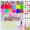 LYMOOR 1100 Perline per Braccialetti, Kit braccialetti Fai Da Te Bambina, Pony Beads Colorate, Perline Lettere, Perla Bianca, Elastici per Braccialetto, per il Collane, Gioielli, Regalo