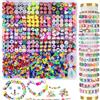 LYMOOR 2400 Perline Per Braccialetti, Lettere Per Braccialetti, Perline In Pasta Polimerica, Elastico, Charm Per La Creazione Di Gioielli Fai Da Te Collane E Orecchini Compleanno