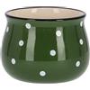 KOTARBAU® Vaso di fiori in ceramica ⌀ 110 mm verde a pois bianchi