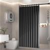 BOYOUTH Tenda da doccia pieghevole a fisarmonica pesante, in tessuto impermeabile, plissettata per la privacy, per bagno, vasca da bagno, spa, hotel, decorazione grigio scuro, 140 x 200 cm