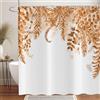 ASDCXZ Arancione Eucalipto Tenda da Doccia 180x240 cm, Arancione Foglie di Eucalipto Primavera Piante Impermeabile Tenda da Bagno Poliestere Tessuto Lavabile Tende Doccia per Vasca con 12 Ganci