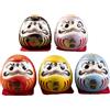 Generic Daruma, piccolo Daruma - Kit di 5 statue giapponesi Daruma Zen, statuetta di Daruma Zen, statuetta di uomo fortunato da 4,8 cm, decorazione tradizionale Feng Shui