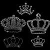 FINGERINSPIRE 5pcs Corona modello ferro su cristallo strass decalcomanie corona grande strass trasferimento strass ferro su hotfix trasferimento strass patch trasferimenti per abbigliamento