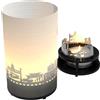 13gramm Candela votiva con skyline di San Francisco in confezione regalo souvenir premium, sagoma in acciaio inossidabile 3D con lumino da tè incluso, portacandele e schermo di proiezione