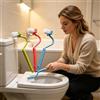 Taxually Scopino per WC, Spazzola WC Bagno in Silicone 20CM V Tipo Curvo Senza Angoli Morti Scovolino Pulizia per Water con Manico Lungo e Design del Gancio Montaggio Parete Colore Casuale (3 Pezzi)