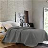 Dorian Home, Coperta Matrimoniale 210 x 250, Realizzata con 100% Lana d'Agnello Lambswool, Mantiene un Calore Ottimale del Corpo, 100% Made in Italy, Grigio Fumo Melange
