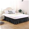 AQIGR Gonne da Letto Elasticizzata Balze Mantovana Giroletto Matrimoniali/Una Piazza e Mezzo/Singolo Tre Lati Tessuto Around Bed Wrap con Cinture Regolabili Facile da Pulire