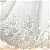 Yaland - Tenda a pannello jacquard in stile country con motivo a strisce e fiori, effetto pizzo, tenda trasparente con cordoncino per cucina, soggiorno, 1 pezzo HxL 270x300 cm