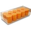 ONE GOODLIFE - Set di candele profumate; idea regalo; 10 candele di cera in stearina, colorate, candele aromatiche per le festività natalizie o per aromaterapia (arancia)