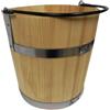 Wooden World Grande Secchio in Legno con Anello in Metallo e Manico 10 l - Stile Antico Molto Solido - Secchio per Sauna