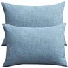 SWJ-swjssb Set Di 2 Copri Federe Cuscini Divano 50x70 Copricuscino 60x60 Con Cerniera,Federe Moderne Per Camera Da Letto Divano Decorativo Cotone e Lino Elegante Lavabile(Light blue,50x70 cm Set Of 2)
