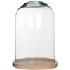 Generico Teca Cupola Campana Vetro Con Base Presepe Diorama Statua Espositore 19x10cm
