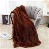 FANSU Coperta in Pelliccia Sintetica per Divano, Calda Soffice Coperta in Pile di Corallo Coperta Decorativa Traspirante Inverno Coperte da Letto in Peluche (Marrone,80 * 120cm)