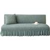 SUIOKPO Copridivano Senza Braccioli Pieghevole Divano Letto 3 Posti all-Coperto Copridivani Elasticizzati Disegno Gonna, Universale Elasticizzato Universale per Soggiorno Casa,Verde,L