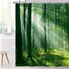Ttincceer Tenda da doccia verde foresta, giungla bosco paesaggio naturale tende da bagno con ganci tropicale foresta pluviale sole moderno bagno decorativo impermeabile poliestere 180,3 x 180,3 cm