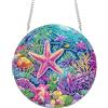 Bimkole Diamond Painting pendente Stella Marina, Oceani Pittura Con Diamanti 5d Da Appendere, Per La Decorazione Di Finestre E Porte Della Parete Della Casa Del Giardino 20x20 cm