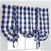 A.Monamour Tenda Corta per Finestra Piccola in Cotone Lino Opaco A Quadri Blu - Pacchetto Roman Shades, Tendina Cucina Bistrot Caffè, Mezza Mantovana, Tenda a Vetro a Pannello per Porta
