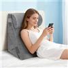 Strixorn Cuscino a cuneo per letto e divano, cuscino da lettura a doppio strato in memory foam, cuscino a cuneo regolabile, cuscino ergonomico per gambe, cuscino per la schiena per giocare, leggere (grigio