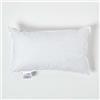 Homescapes, cuscino alla francese bianco in cotone naturale 100% con imbottitura in piume d'oca, antiacari, cuciture a punto doppio, anallergico, lavabile in lavatrice, White, 12 x 20 (30 x 50 cm)