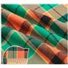 AMateschitz Tessuto di cotone a quadri, in 100% cotone, motivo a quadri, per Natale, plaid, patchwork, quadrato, al metro, per cucito, trapunta fai da te, arancione, verde, 1 m x 150 cm