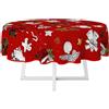 HOME ZEN HOUSEHOLD LINEN tovaglia art. nobile plastica pvc cerata antimacchia no stiro rosso natale copritavolo moderno da sala cucina con disegni fantasia (DIS.3, ROTONDO 160CM ⌀)