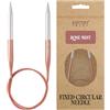 Knitter's Pride Rosemist Ferro Circolare Fisso 80 cm - 9 mm | Punta affusolata, cavo girevole a 360°, superficie liscia, leggero, contrasto cromatico, ideale per maglia circolare.