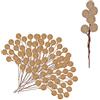 Mienocol 100 fiori di frutta glassati di agrifoglio, fiori artificiali, bacche di Natale, albero di Natale, decorazioni (oro)