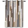ggaimwf 107x160cm Tenda oscurante in legno Vintage Marrone Strisce verticali Rustico Tende con occhielli per finestre con isolamento termico per soggiorno camera da letto,1 pannello singolo