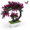 PHMING Piante Finte da Interno Rojo, Bonsai Forma de Loto Rojo, Simulación Pianta Artificiale da Interno, Plástico Bonsai Finto para Estudio, Oficina, Sala de Estar