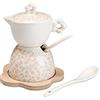 BRANDANI ZUCCHERINA in Porcellana C/Supporto Bamboo Collezione Campo AI Fiori Art. 53834 CM. 11X12,5H.