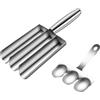 Wenrou Polpette Stampo, Macchina per Polpette Antiaderenti, Kitchen Polpette Maker Tripla, DIY Polpette Fare Strumenti, in Acciaio Inox con Raschietto per Polpette di Pesce e Polpette di Carne