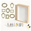 Generic Mini scatola con sagoma museale fai da te, scatola silhouette con mini cornici dorate e mini accessori museali, scatola per ombre di memoria personalizzata, mini espositore da museo, per la casa e