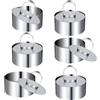 thirei Coppapasta Tondi Set 6 Pezzi, Anello Set Piccolo e Mini Cake Set di Forme di Mousse in Acciaio Inossidabile per Dessert Magici