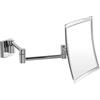 Inda AV058MCR Hotellerie Specchio Ingranditore a Parete con Doppio Braccio Snodato, Cromo, Parabola L 20cm