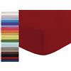 Tata Home Lenzuolo sotto con Angoli ed Elastici 100% Cotone Misura cm 130x200 Letto Una Piazza e Mezza Francese Altezza Materasso cm 25 Colore Bordeaux Made in Italy 57 Fili al cm2