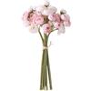 FSSTUD Ranuncoli artificiali, fiori artificiali di seta, da sposa, per addio al nubilato, con steli per decorazioni per feste, 9 pezzi