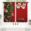 Odot 2 Pannelli Tenda Corta per Finestra Cucina, Tende da Bistrot Cucina Mantovane Corte per Decorazione Interni Finestre Piccole Soggiorno Camera da Letto Bagno (Stile natalizio B,65x115cm)