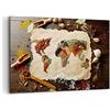 ARTTOR Quadro su Tela 120x80 cm Stampe da Parete Cucina Mappa del Mondo 2832
